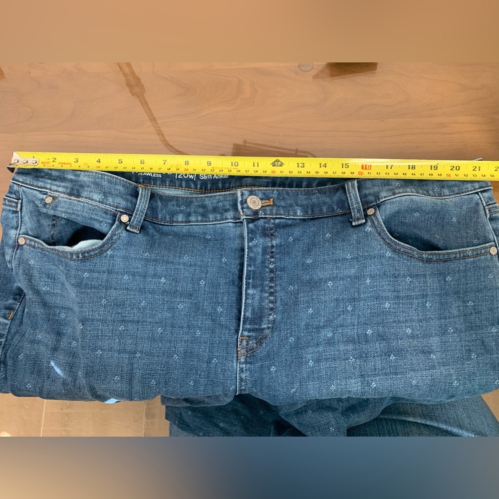 Talbots Light Blue Patterned Jeans - image 7